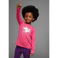 Kidsworld Langarmshirt "mit süßem Einhorn Druck" langärmlig, hüftlange Passform, stylischer Druck