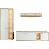 MCA Wohnkombination Santerno 1 | Soft white / Viking Oak | 3-teilig | ohne Beleuchtung