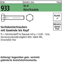 Industrial Quality Supplies Sechskantschraube DIN 933 VG M 16 x 35 10.9 zinkbesch Gleitmittel flZnnc 480h-L