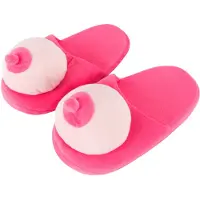 You2Toys Rosa Plüsch-Pantoffeln - Brustform