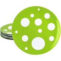 MamboCat Pula grün 6x Speiseteller Ø27cm Porzellan 6 Pers Platte groß Essteller Punkte