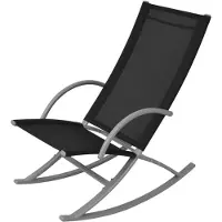 vidaXL Garten Schaukelstühle 2 Stk. Stahl und Textiline Schwarz - Gartenstuhl - Gartenstühle - Schaukelstuhl - Schaukelstühle