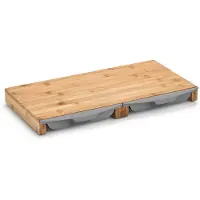 Zeller Schneidebrett, Bambus, Mit zwei praktischen Auffangschalen aus robustem Kunststoff, Maße: 55 x 28,5 x 5 cm