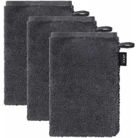 JOOP! Waschhandschuh JOOP "Waschlappen Doubleface 3er Pack" Gr. S, grau (dunkelgrau), B:16cm, Obermaterial: 100% Baumwolle CO., Handtücher, Waschhandschuh