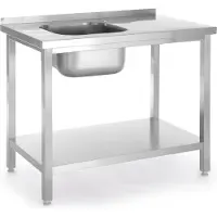 Hendi Tisch mit Waschbecken links 800x600x850 mm Budget