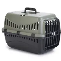 Beeztees Transportbox Gipsy Eco für Hunde grau-schwarz