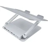 Dexlan Höhenverstellbarer Notebookständer aus Aluminium mit integrierter 8 in 1 USB-C Docking Stati