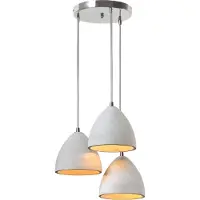 SalesFever Hängelampe rund | 3-flammig | Lampenschirm Beton | Aufhängung Metall | B 38 x T 38 x H 120 cm | grau