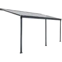 HOME DELUXE Terrassenüberdachung 557 x 303 x 226 / 278 cm (Grau)