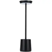 Luxus Europe - Tischlampe Touch Alexia Schwarz - Kabellose LED-Tischlampe für den Innenbereich – USB-C wiederaufladbar