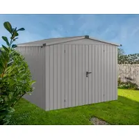 Hörmann Ecostar, Metall-Gerätehaus "Euroline Trend" mit Satteldach ESD 10, graualuminium, 262 x 262 cm, 2-flüglige Tür