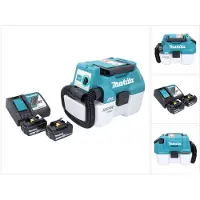 Makita DVC 750 LRF Akku Staubsauger LXT 18 V 67 mbar 7,5 l Brushless + 2x Akku 3,0 Ah + Ladegerät
