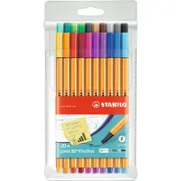 Stabilo Fineliner Point 88, 0,4 mm, farbsortiert, Etui à 20 Stück