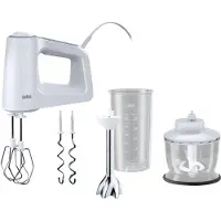 Braun MultiMix 3 HM 3137 WH, Handmixer, Weiß, Mixen, 1,25 m, 0,5 l, Edelstahl