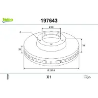 Valeo 2x Bremsscheibe 197643 vorne für NISSAN NP300 Navara Pickup (D40) 38mm