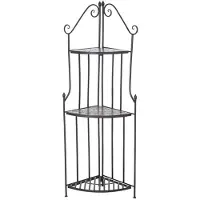 Siena Garden Eckregal, Como, matt schwarz, ca. 141,5 x 36 x 36 cm