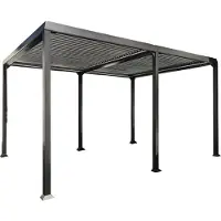 HOME DELUXE - Lamellenpavillon - CANNES, Maße: 400 x 303 x 223 cm, inkl. Handkurbel, Gestell: Aluminium I Terrassenüberdachung Pergola Sonnenschutz