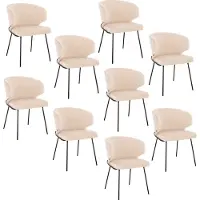 HOME DELUXE - Polsterstuhl AMARA- 9 Stück, Farbe: Samt Beige - weiche Polsterung, bis 120 kg belastbar I Küchenstuhl Speisestühle Esszimmerstühle