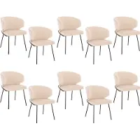 HOME DELUXE - Polsterstuhl AMARA- 10 Stück, Farbe: Samt Beige - weiche Polsterung, bis 120 kg belastbar I Küchenstuhl Speisestühle Esszimmerstühle