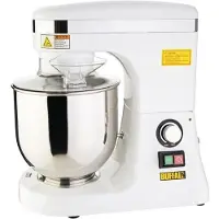 Buffalo Planetenmixer 7 Liter Weiß 270 Watt mit stufenloser Geschwindigkeitsregulierung und anhebbarem Mischkopf