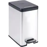 Curver Slim Bin 20L, 20 l, Quadratisch, Kunststoff, Schwarz, Silber, Terrasse, 250 mm
