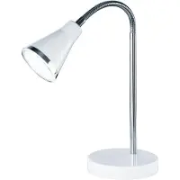TRIO Schöne LED Tischleuchte mit Schirm in Weiß Schreibtischlampe mit Flexarm
