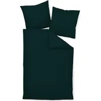 Janine Design Mako-Satin-Bettwäsche-Garnitur 31001 Colors Farbe schwarz Größe 135x200 + 80x80