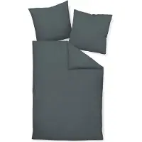 Janine Design Mako-Satin-Bettwäsche-Garnitur 31001 Colors Farbe anthrazit Größe 135x200 + 80x80