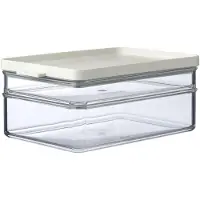 Mepal Vorratsdose Frühstück omnia duo, 2 Schichten, Praktisch stapelbare Aufbewahrungsdosen, Farbe: weiß, Nordic white