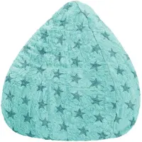 Sitting Bull BeanBag Fluffy Stars L 70 x 90 cm, Tuerkis