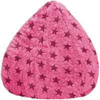 Sitting Bull BeanBag Fluffy Stars XL 70 x 110 cm, Pink