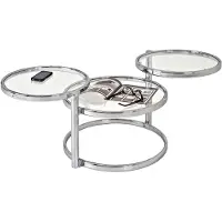 Haku Couchtisch chrom - Maße: B 58-140 cm x H 43 cm x T 50 cm; 64830