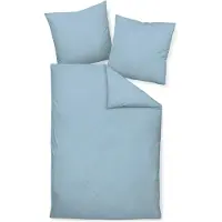 Janine Design Mako-Satin-Bettwäsche-Garnitur 31001 Colors Farbe perlblau Größe 135x200 + 80x80