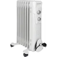 Clatronic Ölradiator | Effiziente mobile Heizung | elektrische Heizung mit 7 Rippen | Radiator mit 3 Leistungsstufen | Slimline Heizkörper | bi szu 30qm | 1500 Watt | RA 3735