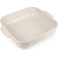 Peugeot Auflaufform APPOLIA Keramik quadratisch, 36 x 36 x 7 cm, Robuste Keramikschale ideal für Aufläufe, Gratins und Braten, Farbe: ecru