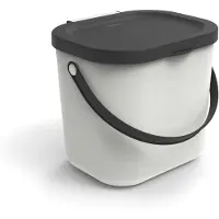 Rotho Mülltrennsystem 6L Albula - Biomülleimer 23,5 x 20,0 x 20,8 cm - Mülleimer mit Deckel - Abfalleimer aus Kunststoff - Müllbehälter mit Griff