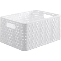 Rotho 11153, Aufbewahrungskorb, Wei?, Rechteckig, Einfarbig, Indoor, 18 l