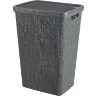 Curver Jute - Wäschebox - Dunkelgrau - 58L - 43x34x58,2cm - Kunststoff