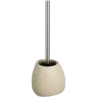 Wenko WC-Garnitur Pion Keramik, WC-Bürste mit Silikon-Bürstenkopf 23685100 , 1 Stück, Farbe: Beige