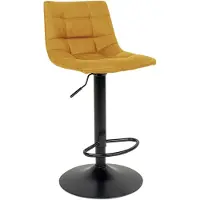 Ebuy24 Middelfart Barhocker höhenverstellbar | Barstuhl senfgelb im 2er Set mit schwarzem Fuß