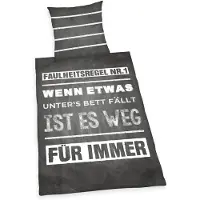 Herding Renforcé-Bettwäsche "Wenn etwas unters Bett fällt" 135 x 200/80 x 80 cm Stand.-Var.