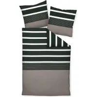 Janine Mako-Satin Bettwäsche J. D. 8468 155x200 cm + 80x80 cm / nougat-schwarz