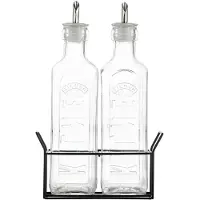 Kilner ÖL- und Essigflaschen Set, 600 ml transparent/ silber