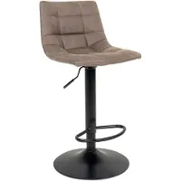 Ebuy24 Middelfart Barhocker höhenverstellbar | Barstuhl hellbraun im 2er Set mit schwarzem Fuß