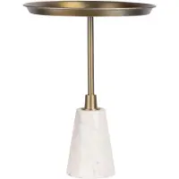 Decorationable | Beistelltisch Grant weiß goldfarben Metall 38x51x38 cm | NADUVI
