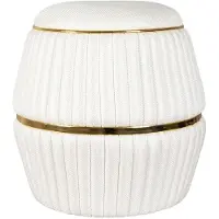 Underbar | Puff Doric Weiß Baumwolle 53x52x53 cm | NADUVI
