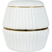 Underbar | Puff Doric Weiß Baumwolle 53x52x53 cm | NADUVI