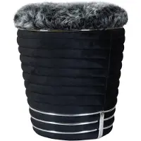 Underbar | Hocker Bella Schwarz Baumwolle 54x44x44 cm | NADUVI