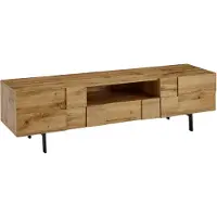 Wohnling Lowboard Holz Eiche-Nachbildung 160x46x43 cm TV-Kommode mit zwei Türen TV-Schrank Hoch Fernsehtisch Fernsehschrank Modern Fernsehkommode Wohnzimmer