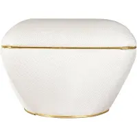 Underbar | Hocker Contessa Weiß Baumwolle 58x43x58 cm | NADUVI
